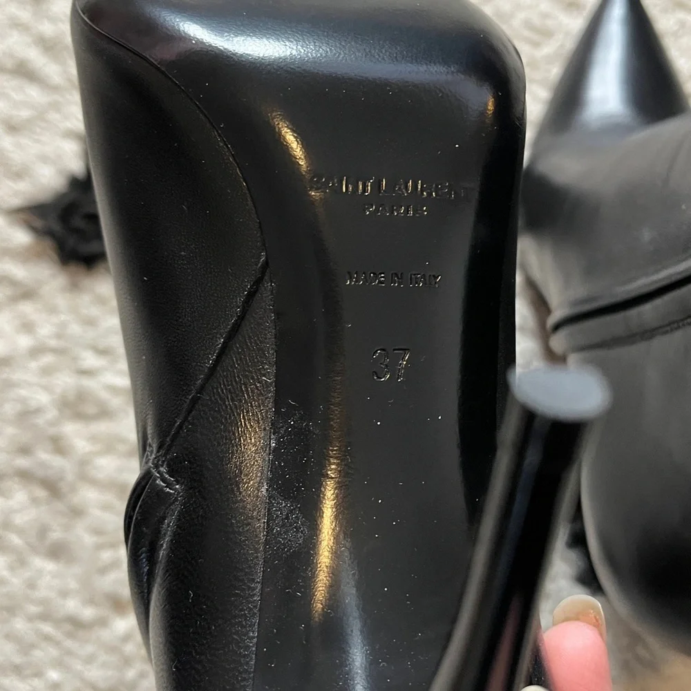 Saint Laurent size 37 Lexi 90 Zip Bootie gorgeous black ankle booties - Picture 8 of 14